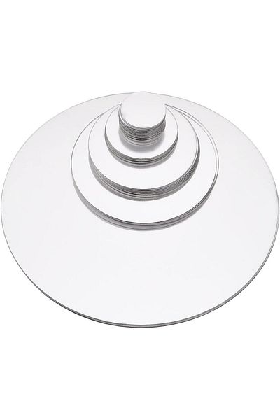 OEM Set de 31 de oglinzi decorative rotunde, acrilice, argintii, MaffStuff