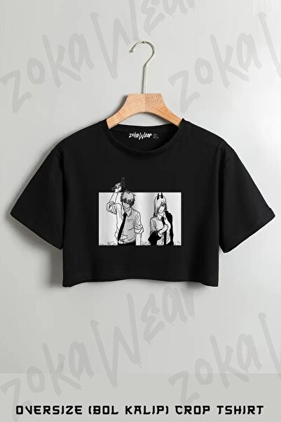 ZOKAWEAR Футболка з принтом Chainsaw Man Denji Ve Power v2 Oversize Crop