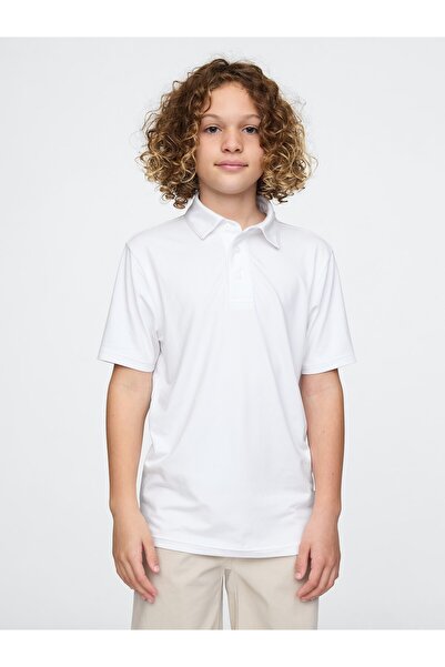 GAP Erkek Çocuk Beyaz GapFit Tech Polo T-Shirt