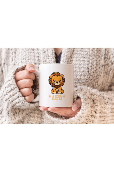 MODA كوب بورسلين هدية مطبوع عليه برج الأسد