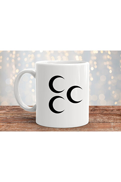 MODA كوب بورسلين هدية مطبوع عليه 3 أعلام هلالية عثمانية