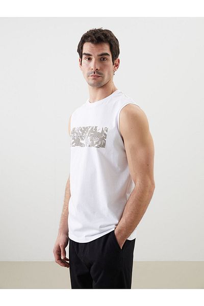 LC Waikiki Ανδρικό αμάνικο μπλουζάκι με στάμπα New Season Crew Neck - S5FT34Z8