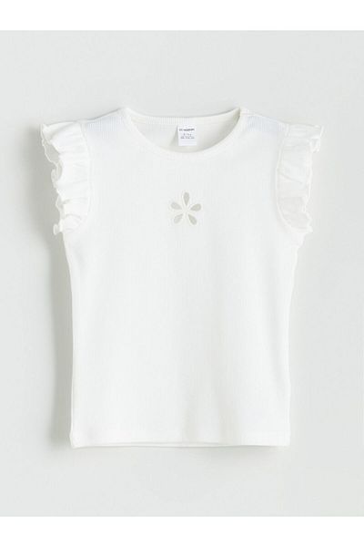 LC Waikiki New Season Crew Neck Embroidered Girls Blouse - S5Qc93Z1