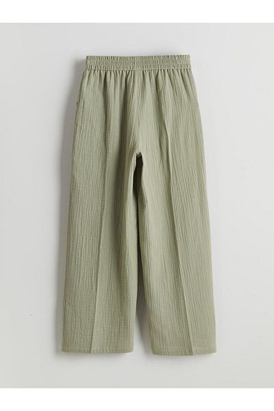 LC Waikiki New Season Elastic Waist Muslin Girls' Trousers - S5G086Z4