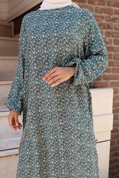 Moda MSK Φόρεμα βισκόζης με μοτίβο λουλουδιών πράσινο