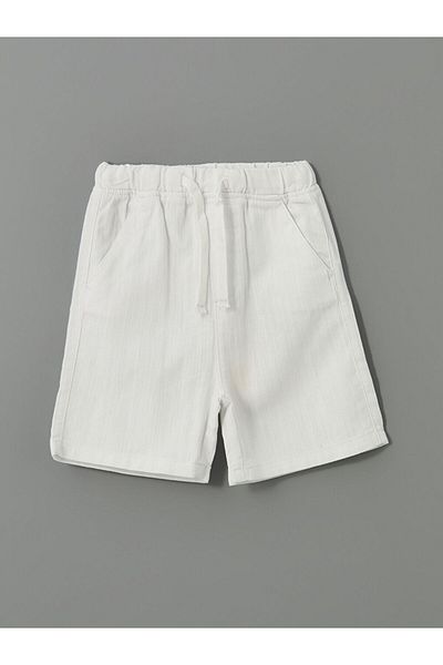 LC Waikiki Black Elastic Waist Boy's Gabardine Shorts