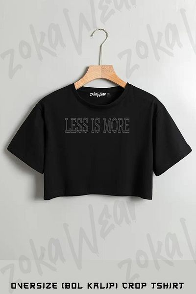 ZOKAWEAR Less Is More Printed Oversize Crop T-Shirt