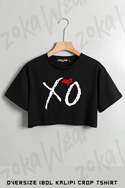 ZOKAWEAR Xo The Weeknd Štampano Oversize kroj Skraćeni kroj T-shirt