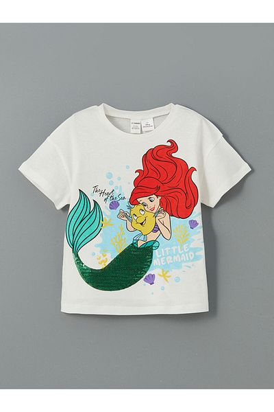 LC Waikiki New Season Mermaid Ariel Printed Girls Blouse and Leggings 2-Piece Set - S5H571Z1