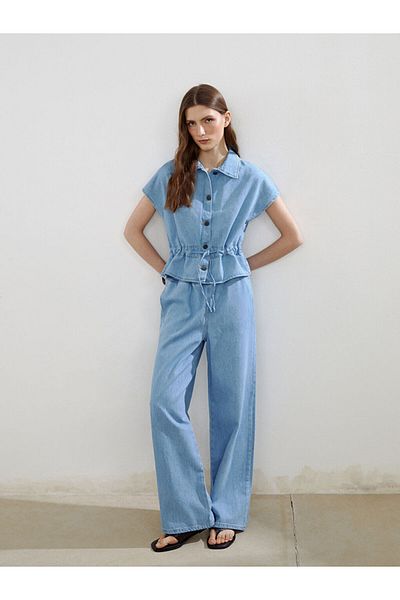 LC Waikiki New Season Elastic Waist Wideleg Women's Jean Trousers - S5Og74Z8