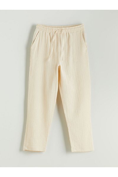 LC Waikiki New Season Elastic Waist Textured Muslin Women's Trousers - S5N953Z8