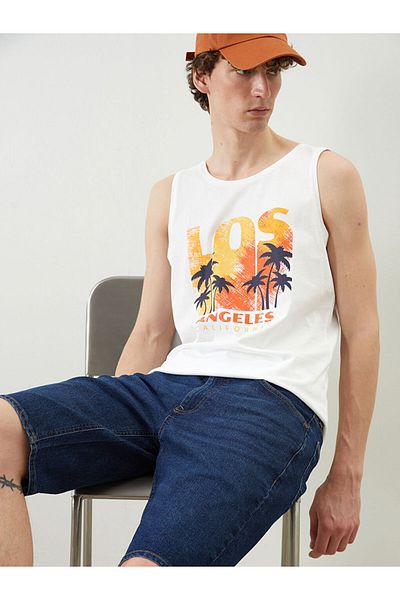 LC Waikiki Νέα σεζόν Los Angeles Printed Ανδρικό Αμάνικο Tisort - S5GA84Z8