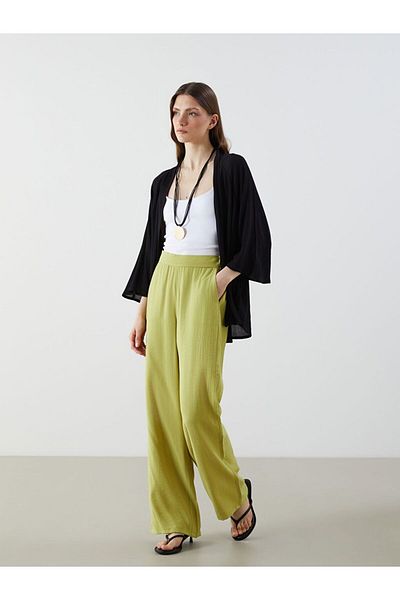 LC Waikiki Lcwaikiki Classic Elastic Waist Wide Leg Women's Trousers