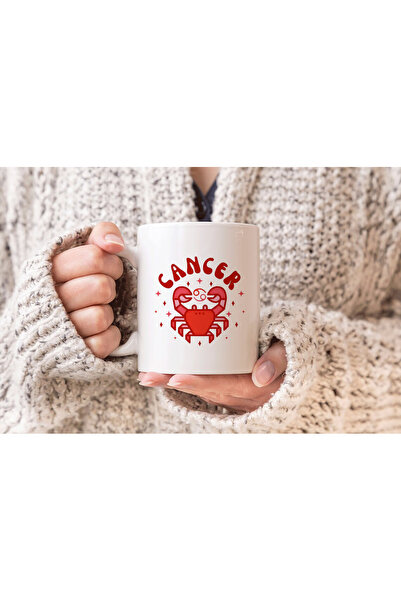 MODA كوب بورسلين هدية مطبوع عليه برج السرطان