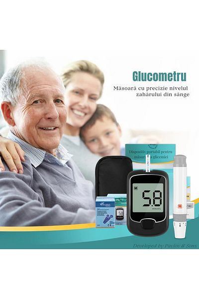 ZEQAS Portable LCD Glucometer – Fast & Accurate Results, 50 Strips, 50 Needles, Bag, Black