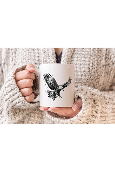 MODA Black Eagle Printed Gift Porcelain Mug