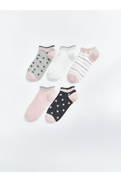 LC Waikiki New Season Patterned Girls' Booties Socks 5-Piece - S50347Z4