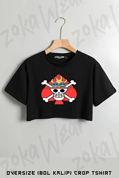 ZOKAWEAR Μπλουζάκι με στάμπα One Piece Ace Oversize Crop
