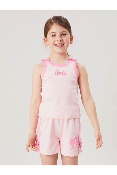 LC Waikiki New Season Crew Neck Barbie Printed Girls Undershirt - S5H953Z1