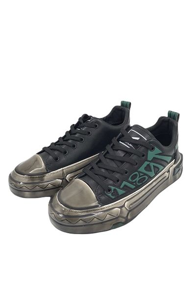 MARCOMEN 20036 Casual Stylish Leather Sports Shoes Black