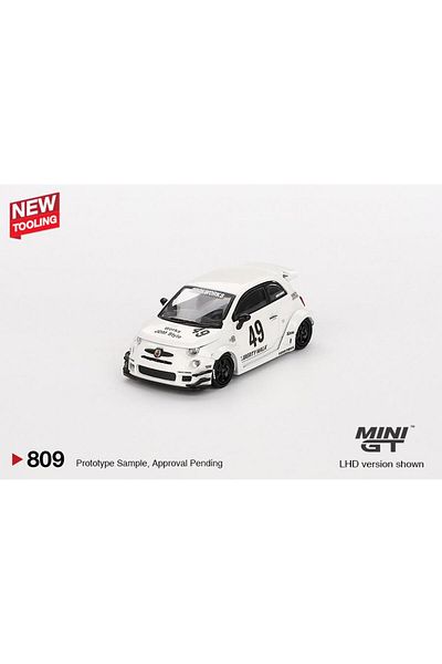 mini gt Lb-Works X Abas Works Abarth 595 Garage White 809