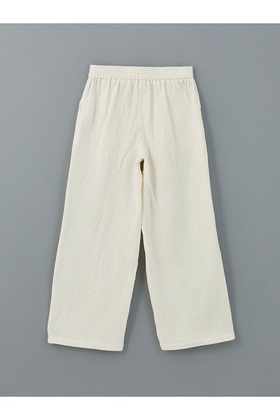 LC Waikiki New Season Elastic Waist Muslin Girls' Trousers - S5G086Z4