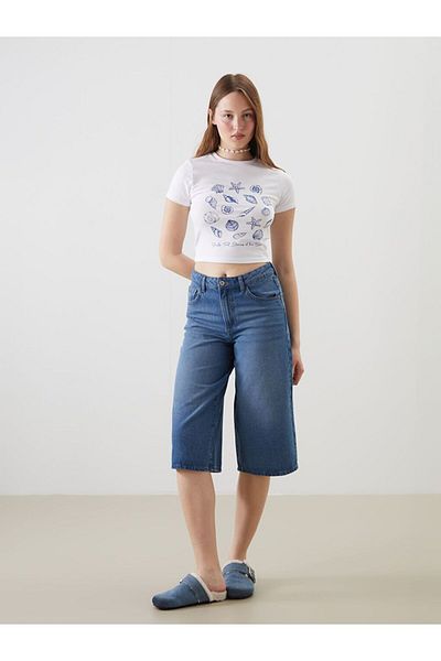 LC Waikiki XSIDE Crew Neck Printed Women Crop