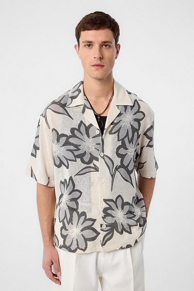 Antioch Gray Patterned Men's Shirt
