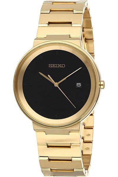 Seiko Mens Essential CONTEMP Gold Toned Black DIAL