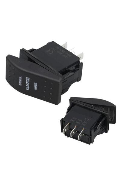 Powermaster Sembolsüz Işıksız Yaylı 3 Pinli On-Off 12-24V Marin Switch