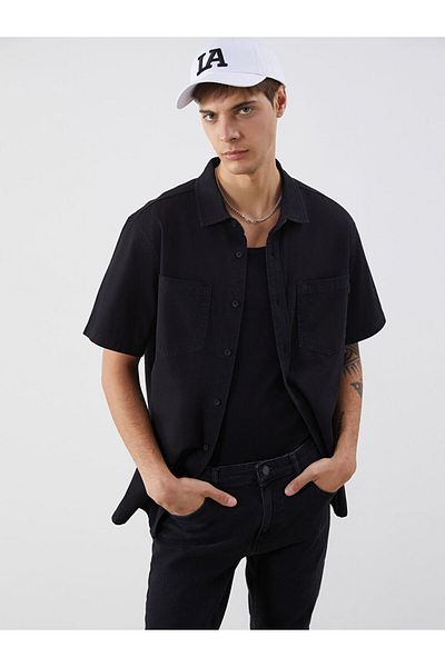 LC Waikiki Cămașă de jeans pentru bărbați, cu mânecă scurtă, sezon nou - S5KA53Z8