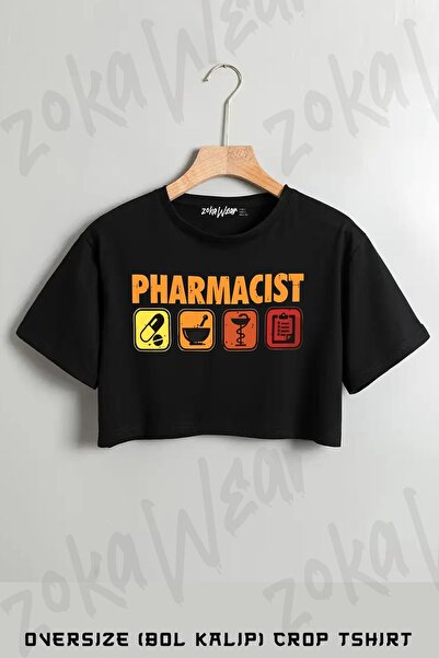 ZOKAWEAR تي شيرت مطبوع عليه صيدلي كبير الحجم