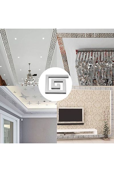 OEM Versace Design Mirror Set, SILVER Acrylic Decorative Mirrors, Luxury Home 10 pieces/set - 5 cm