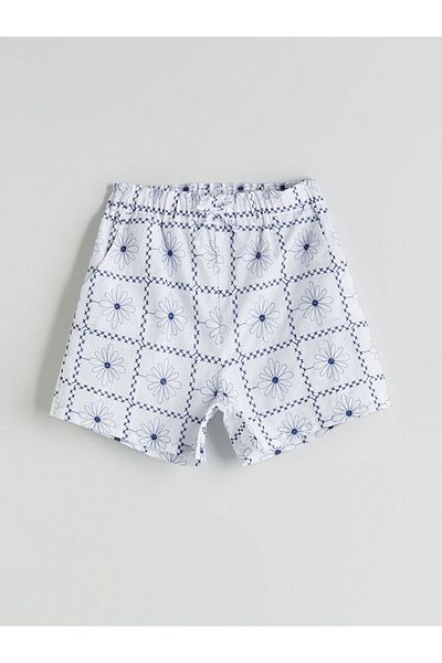 LC Waikiki Sort pentru fete cu talie elastică cu flori de sezon nou - S5IQ97Z4