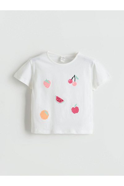 LC Waikiki New Season Fruit Printed Girls Blouse and Leggings 2-Piece Set - S5I980Z1