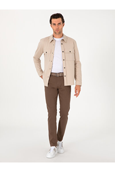 Cacharel Kahverengi Slim Fit Pamuk Karışımlı Kanvas Pantolon 50305640-VR029