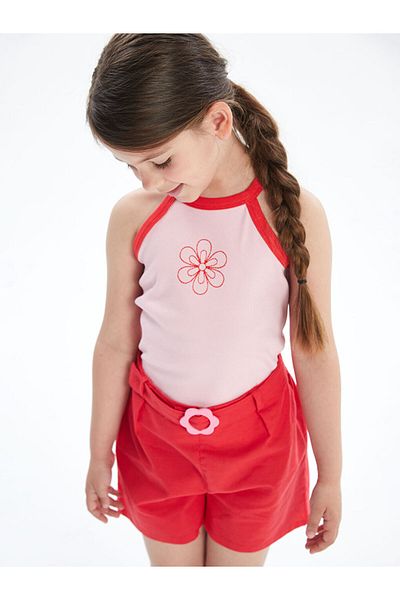 LC Waikiki New Season Halter Neck Embroidered Girls Undershirt - S5Gl02Z1