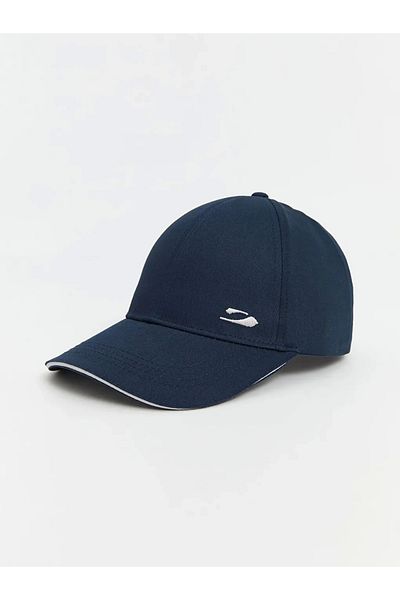 LC Waikiki Accessories Embroidered Navy Blue Cotton Men's Cap Hat