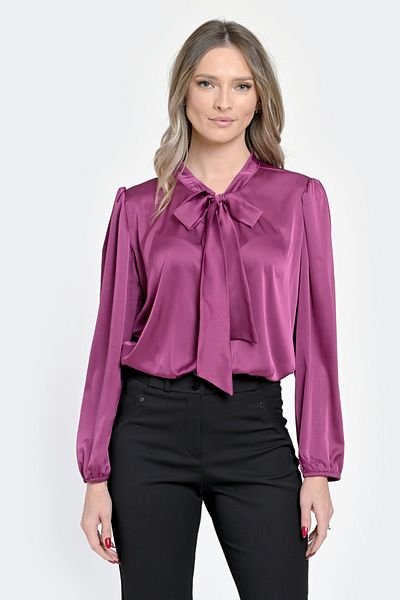 Eranthe Bluza Dama din Satin, Eleganta, Funda, Violet V302