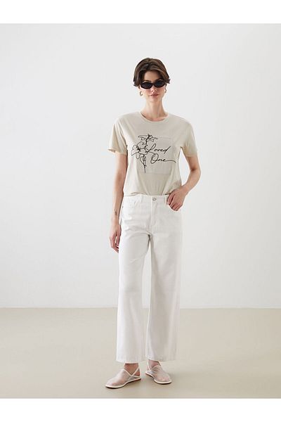 LC Waikiki New Season Wideleg Women's Jean Trousers - S5Gp64Z8