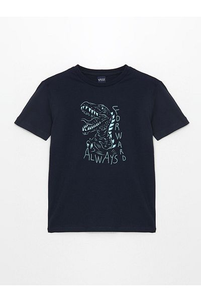 LC Waikiki New Season Crew Neck Dinosaur Printed Boys' T-Shirt - S5I129Z4