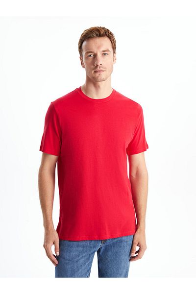 LC Waikiki New Season Crew Neck Combed Cotton Men's T-Shirt - S4Op35Z8