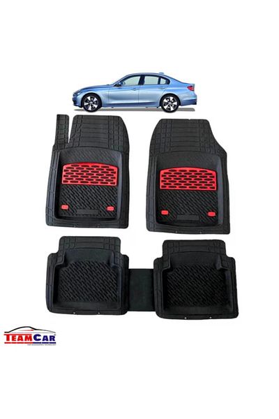 TEAMCAR ® Car Mats Tray Type Compatible Bmw 3 Series F30 Sedan (2012–2019) Red