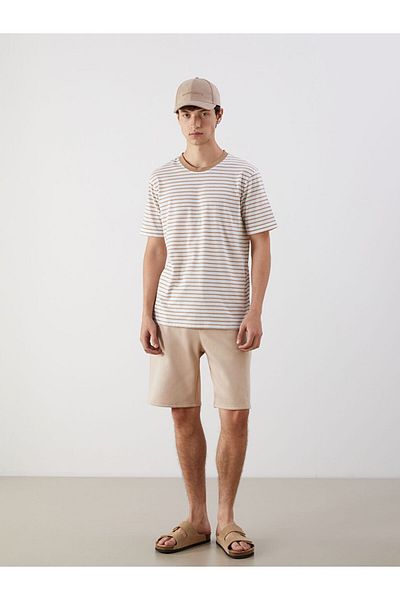 LC Waikiki Νέα σεζόν Crew Neck ριγέ χτενισμένο βαμβακερό ανδρικό Tisort - S5OE75Z8