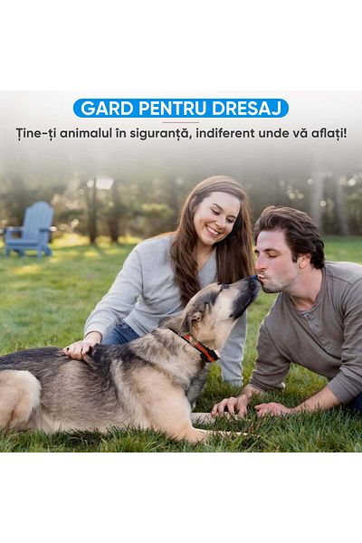 HexaCraft Zgardă electrică cu gard de delimitare invizibil pentru câini, Sistem complet 5000 mp