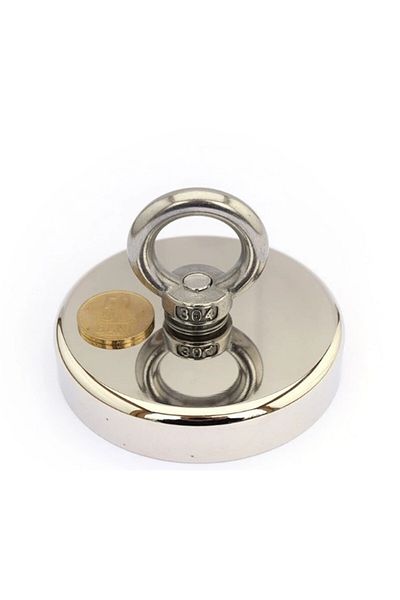 OEM Neodymium pot magnet D90 mm ring hook Magnet fishing 320 Kg force
