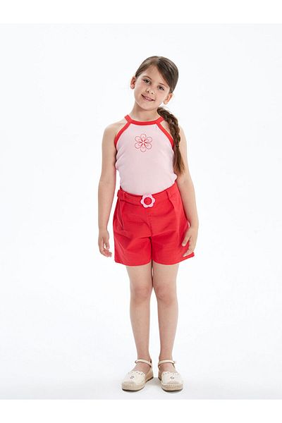 LC Waikiki New Season Halter Neck Embroidered Girls Undershirt - S5Gl02Z1