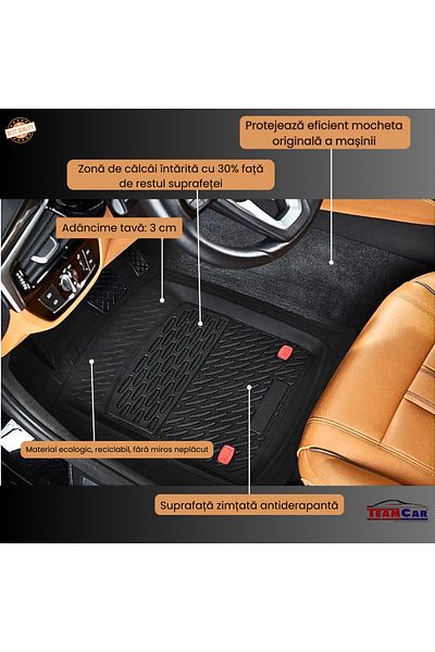 TEAMCAR ® Car Mats Tray Type Compatible Bmw 3 Series F30 Sedan (2012–2019) Red
