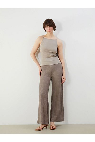 LC Waikiki Lcwaikiki Women's Classic Elastic Waist Textured Trousers