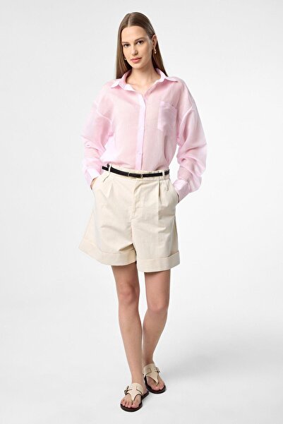 Antioch Pink Relax Fit Striped Long Sleeve Women's Shirt